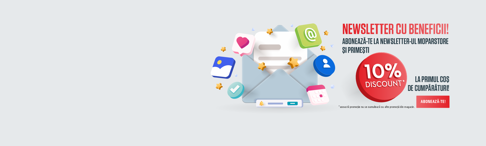 Abonare la newsletter - promo 10% discount