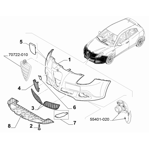 Ornament Bara Fata Dreapta 0156090419 Alfa Romeo Giulietta