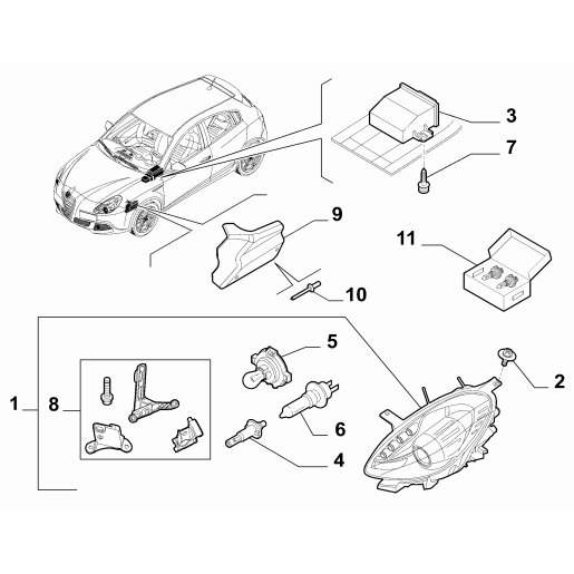 Far stânga original 0050547548 pentru Alfa Romeo Giulietta 2.0 Diesel 140 CP
