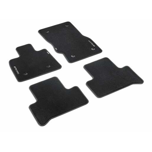 Set covorase premium mocheta Alfa Romeo Stelvio, negre cu margini argintii | Cod 0050903647 | Moparstore