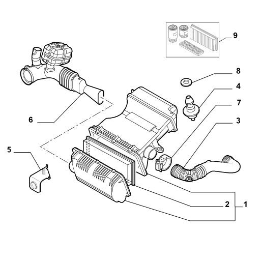 51775340_Filtru aer Fiat Tipo Hatchback, Sedan, SW 1400 cmc, 95 CP
