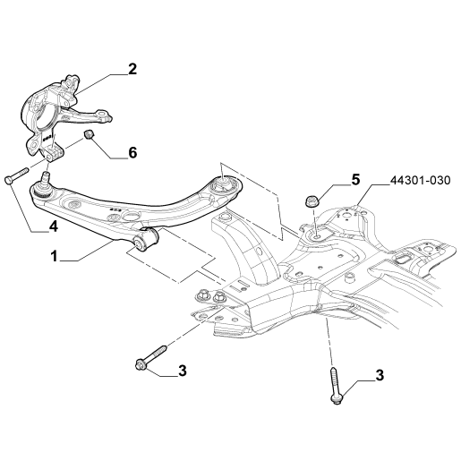 Brat oscilant stanga Fiat Noua Panda - 0051957401