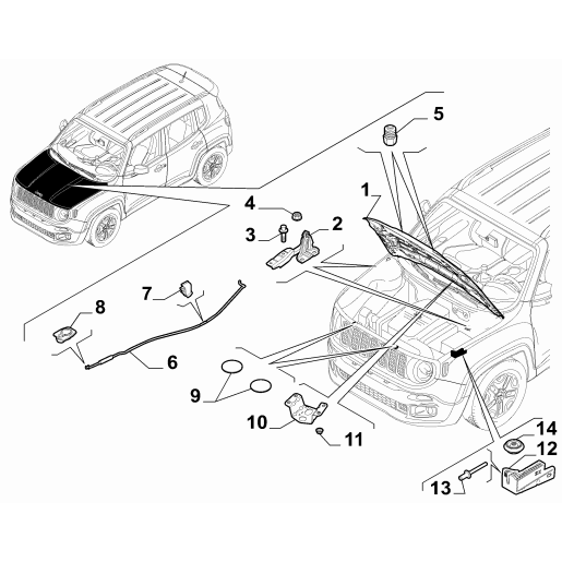 52008377_Capota motor Jeep Renegade 1.0 Benzina - 2.0 Diesel
