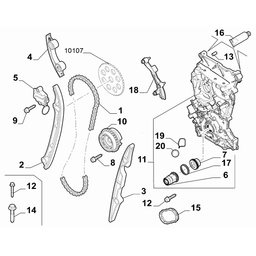Lant distributie Jeep Renegade 1.0–1.3 Benzina - 0055282222