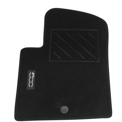 Set covorase velur Fiat 500, negre, cu logo argintiu | Cod 0071807957 | Moparstore