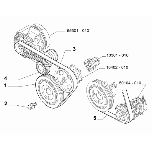 Curea accesorii 1.3 Diesel Alfa Romeo Fiat 0055202621