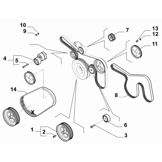 Curea accesorii Fiat Doblo Ducato Linea 0055214074