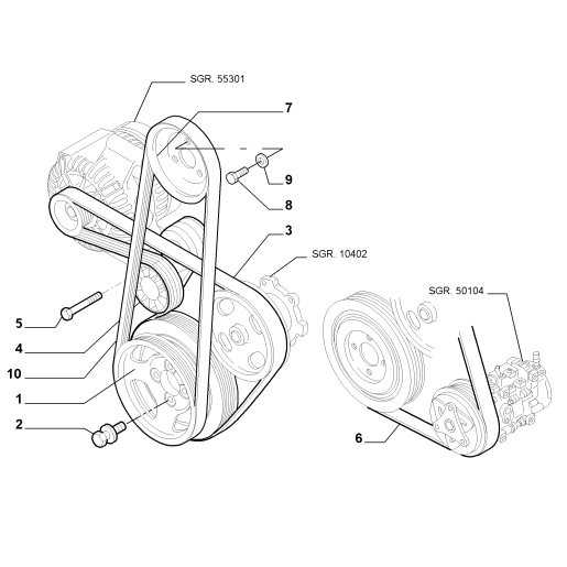 Curea compresor AC 1.3 Diesel - 0046820063