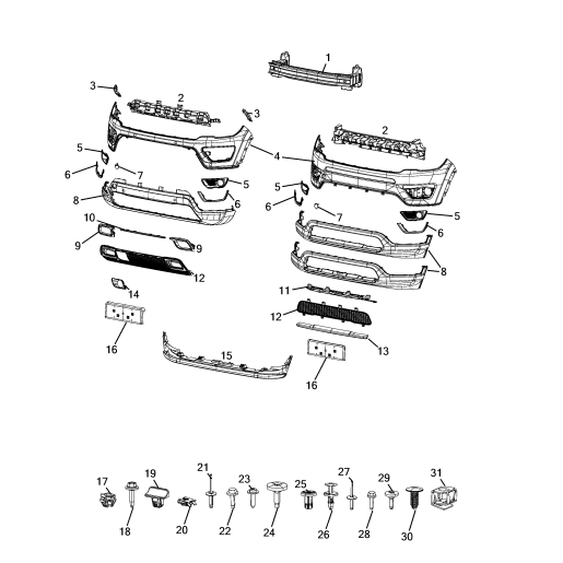 K68244509AB_Suport stanga bara fata Jeep Compass