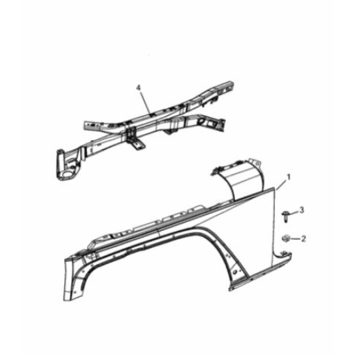 Aripa dreapta fata Jeep Wrangler K68029992AC