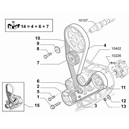 Kit distributie cu pompa apa Fiat Ducato schema 0071771581