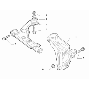 Braț oscilant dreapta Alfa Romeo Giulietta 1600-2000 cmc, 120-140 CP Diesel | Cod 0050521045 | Moparstore