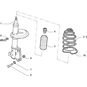Amortizor suspensie stanga - dreapta fata Doblo