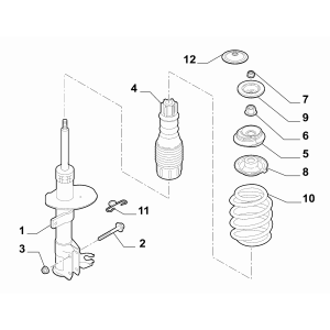Flansa amortizor stanga - dreapta fata Fiat 500