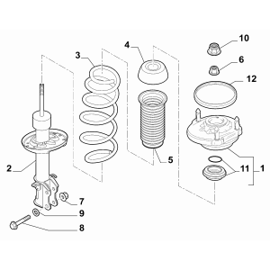 Amortizor fata stanga Fiat Fiorino-Qubo - 0051929878