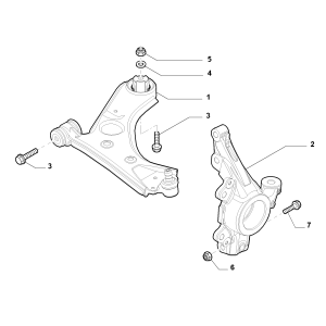 Braț oscilant dreapta Fiat Doblo 1300 cmc, 90 CP Diesel | Cod 0051932036 | Moparstore