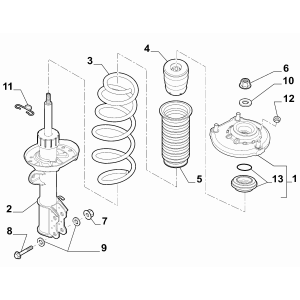 Amortizor suspensie dreapta fata Doblo