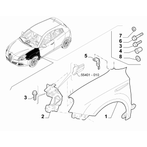 Aripa dreapta fata Alfa Romeo Giulietta Diesel cod 0050520626