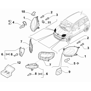 Lampa lumina zi dreapta Fiat Noua Panda 0051842914