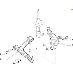 Brat fata dreapta Fiat 500 - 0051857022